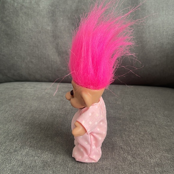 Vintage Pink Haired Pajama Party Troll Doll - Picture 3 of 8